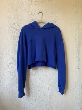 Pangaia organic cotton cropped hoodie blue S